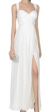 VERSACE Ivory Silk Chiffon Sequin Women’s Embellished Dress Gown Size  42 BNWT