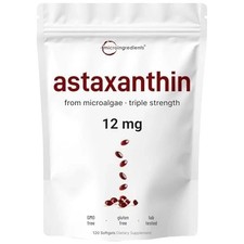 Astaxanthin 12mg Softgels  Premium Astaxanthin Antioxidant Supplements 120 Ct