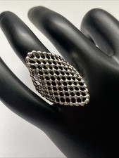 Sterling Silver 925 Mesh Statement Ring Mexico Sz.7 new