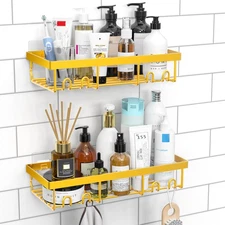 2 Pack Self Adhesive Shower Caddy Shelf Organizer Rack Bathroom Shelves Basket