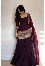 Women New Designer Embroidered Kurta With Pant Designer Dupatta Set. Size S...