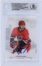 Haydn Fleury Hurricanes Signed 2017-18 Upper Deck Ultimate #UI-3 BAS 10 Rookie