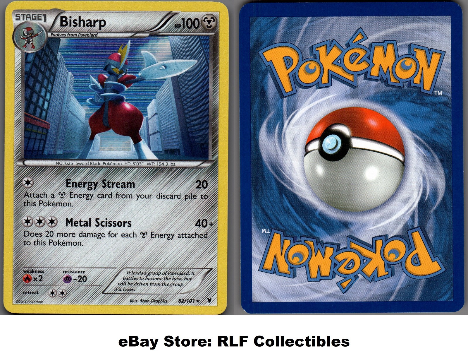 2011 Pokemon, B&W Noble Victories, #82/101 Bisharp, Holo Rare
