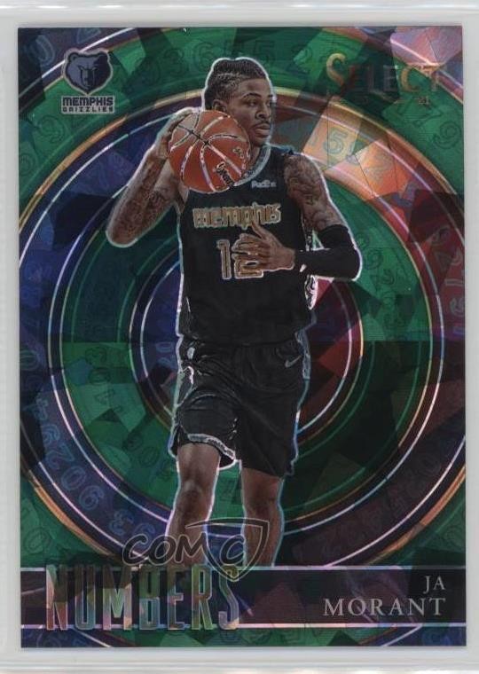 2020-21 Panini Select Numbers Green Prizm Ja Morant #18 10nl