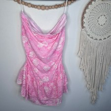 NEW Victoria's Secret LoveshackFancy Sleeveless Pink White Mini Dress L