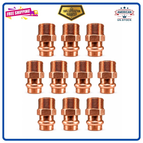 EZ-FLUID 3/4' MIP x Press Copper Male Adapter Lead Free Fitting 10 Pack