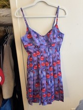 Heaven by Marc Jacobs Purple Red Pleated Graphic Sleeveless Mini Dress Size S