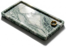 Elegant Green Marble Tray - 12"x6.5" Decorative Organizer for Home  Vanity