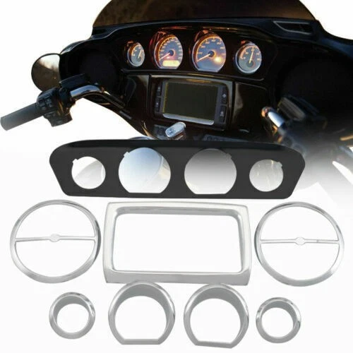 Chrome Inner Fairing Gauge Speaker Trim Kit For Harley Electra Glide 2014-2023 Foto 3 de 4