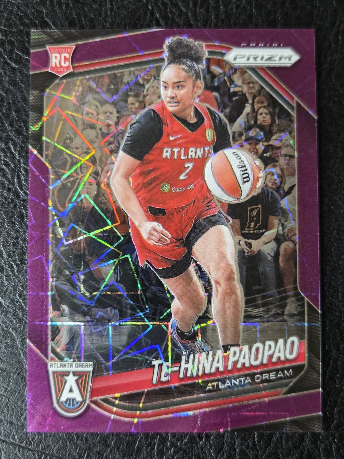 Te-Hina Paopao 2025 Panini WNBA Prizm Purple Velocity Prizm Rookie #37/59 (Rare)