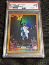 2003-04 Topps Chrome Gold Refractor /99 Elton Brand #42 PSA 9 Mint RARE LOW POP