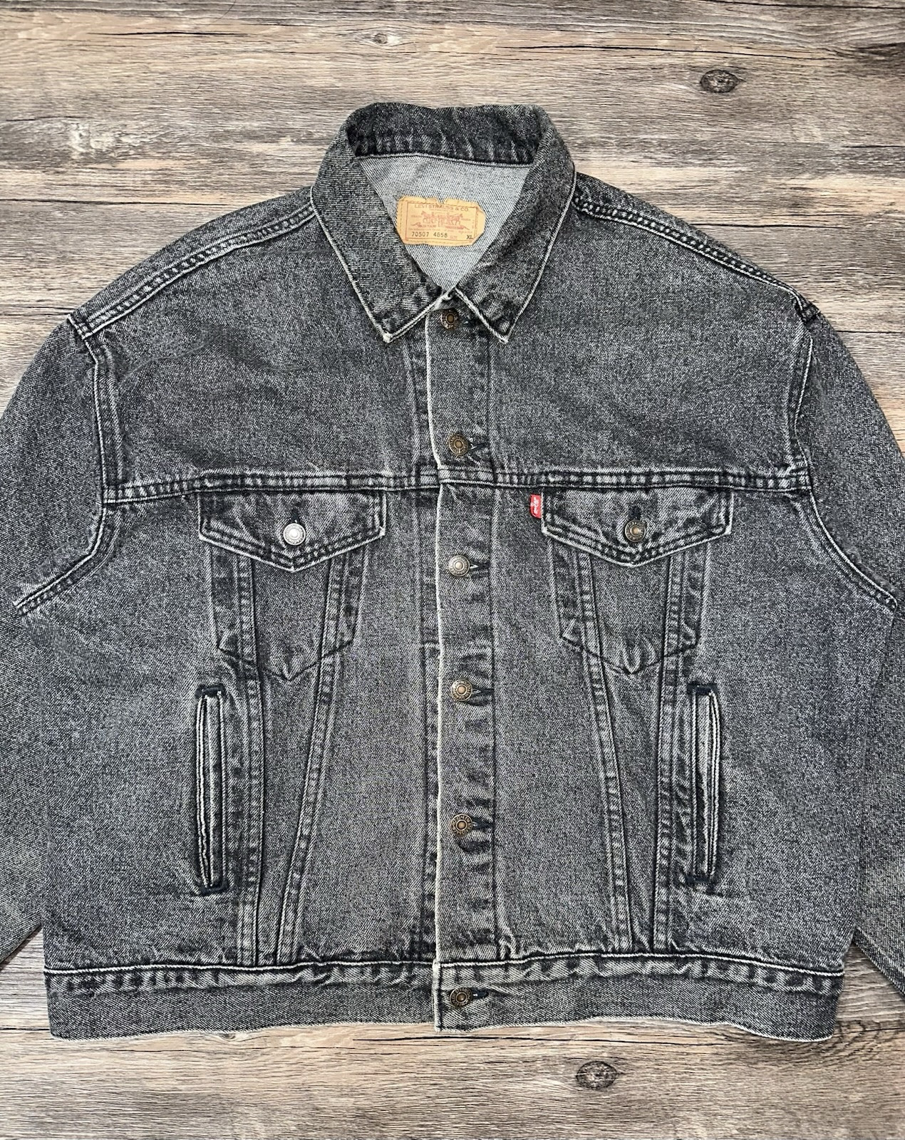 Rare Vintage Levis Stone Wash 527 Type 3 Jacket 70507 4858 Size XL Made In USA image 2