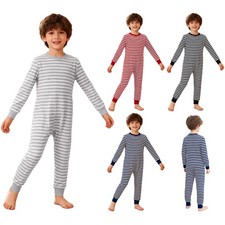 Unisex Kids Jumpsuit One Piece Romper Zipper Bodysuit Back Invisible Round Neck