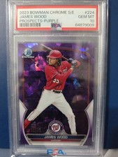 2023 James Wood Bowman CHROME Prospects  PURPLE SAPPHIRE   PSA 10  Rare #18/25