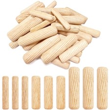 30Pcs Wooden Dowels Assorted, M6 M8 M10 Fluted Wood 3 Sizes, Color 