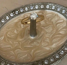 18ct Gold engagement ring, half carat diamond, size N (17.3 mm / N 1/2).