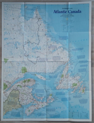 National Geographic Map - The Making of Canada - Atlantic Canada. (Oct, 1993)