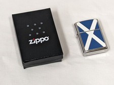 Zippo Scottish Saltire Flag Classic Chrome Windproof Lighter