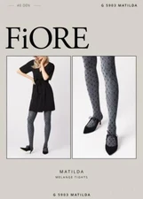 FIORE MATILDA MELANGE PATTERNED 40 DENIER PANTYHOSE TIGHTS  SIZES  2-3 & 4