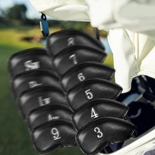 12 Pack Golf Iron Head Covers, Synthetic Leather Deluxe