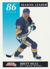 1991-92 SCORE CANADIAN Bilingual Hockey 🐱 BRETT HULL, Season Leader - Card #294