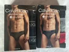 Calvin Klein Men’s 3 Pack Microfiber Stretch Classic Fit Black Hip Briefs New