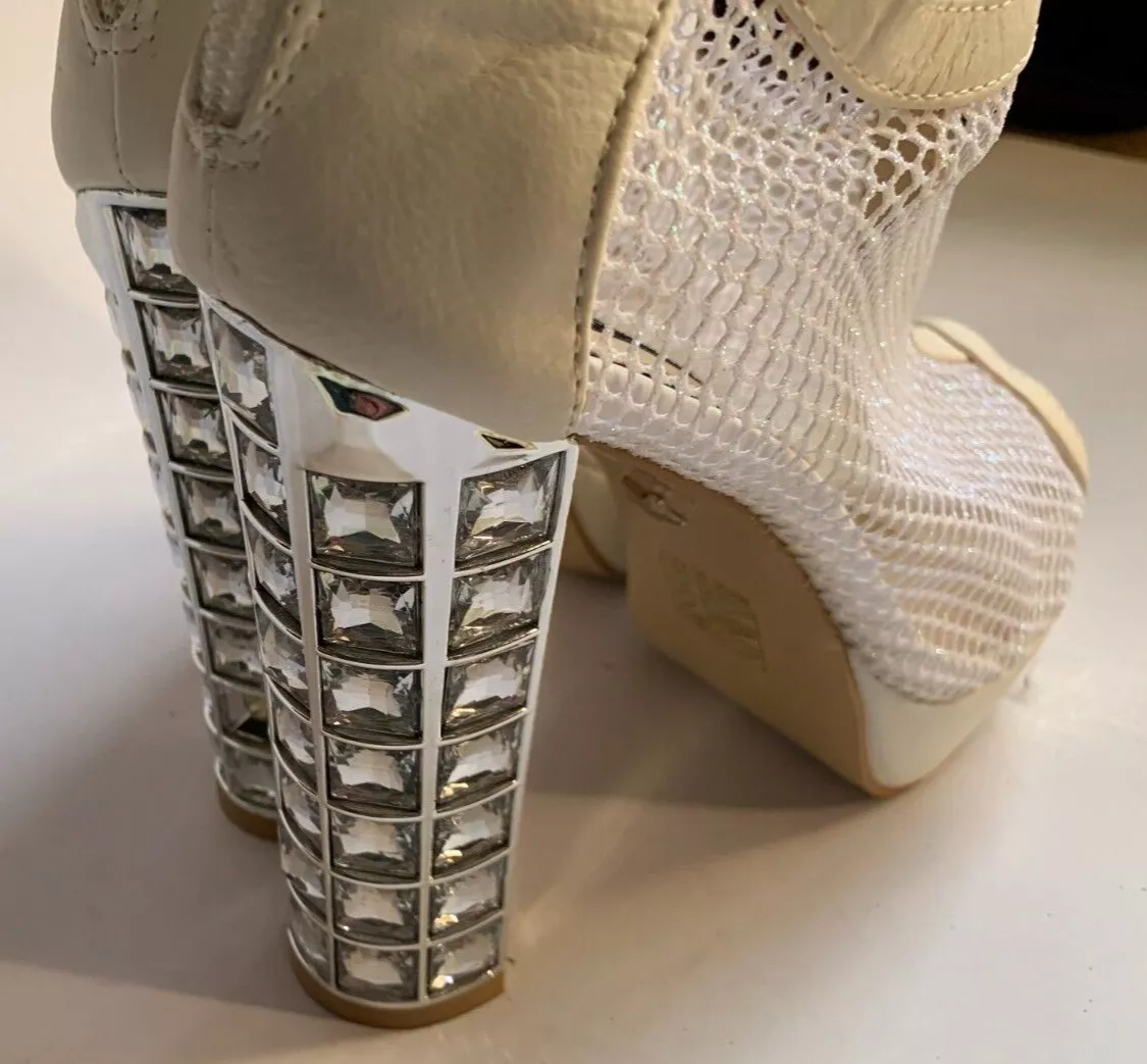 Silver block heel shop platform shoes