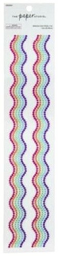 BORDERS Rainbow Multi Rhinestones Wavy Adhesive Gems Paper Studio 12" Borders