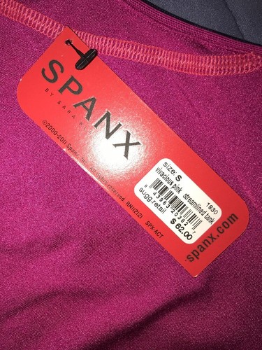 NWT Spanx Streamlined Tank Mesh 1830 Sporty Exercise Yoga Relax Fit Pink R$62 - Picture 4 of 12