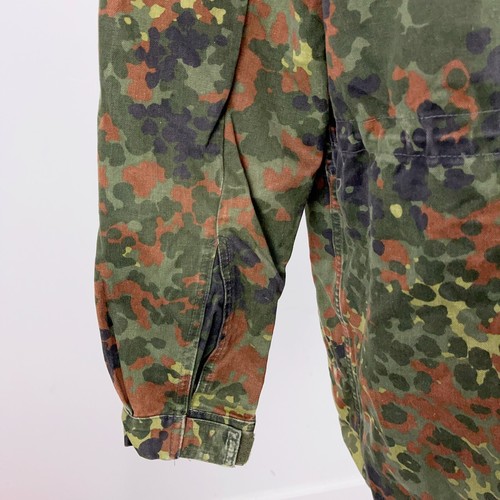 German Bundeswehr Flecktarn Camo Military Parka Jacket GR12 L Tall Hood Woodland - Picture 12 of 13