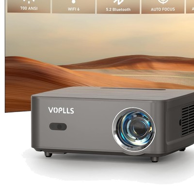 Portable Auto Focus Projector with 700 ANSI Brightness - 4K Ready for Gaming
