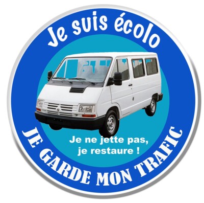 STICKER JE SUIS ECO I KEEP MA RENAULT TRAFFIC VAN VAN EZ100