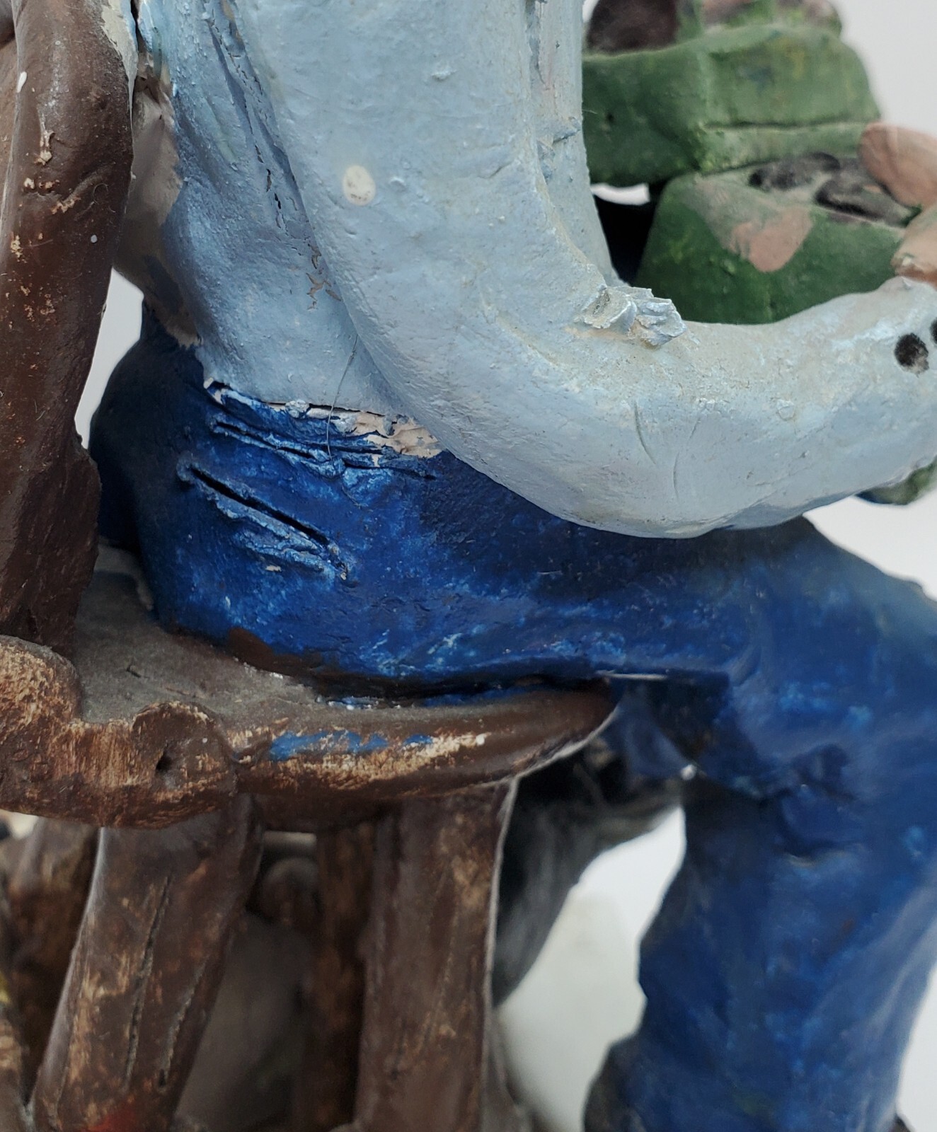 Clay Sculpture Statue Fisherman Fishing Chicago Artist Stephen Baldauf ...