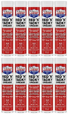 #ad #ad Case of 10 Lucas Oil 10005 Red N Tacky Multi Purpose Grease 14 oz. Cartridges $66.90