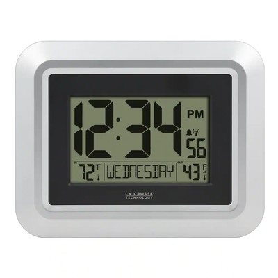La Crosse Technology Atomic Digital Wall Clock Outdoor Weather-Resistant Sensor