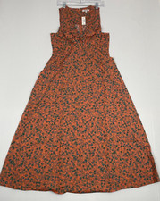 Madewell Stephanie Dress Twist-Front Midi Dress Floral Sunset Haze Size 8 NEW