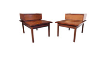 Pair of Vintage Walnut Nightstands by Stanley