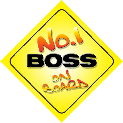 No.1 Boss On Board Novelty Car Sign New Job Gift - Afbeelding 1 van 1