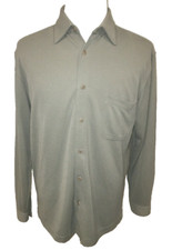 Bugatchi Uomo Men s Gray Long Sleeve Button Up Rayon Blend Dress Shirt Size M