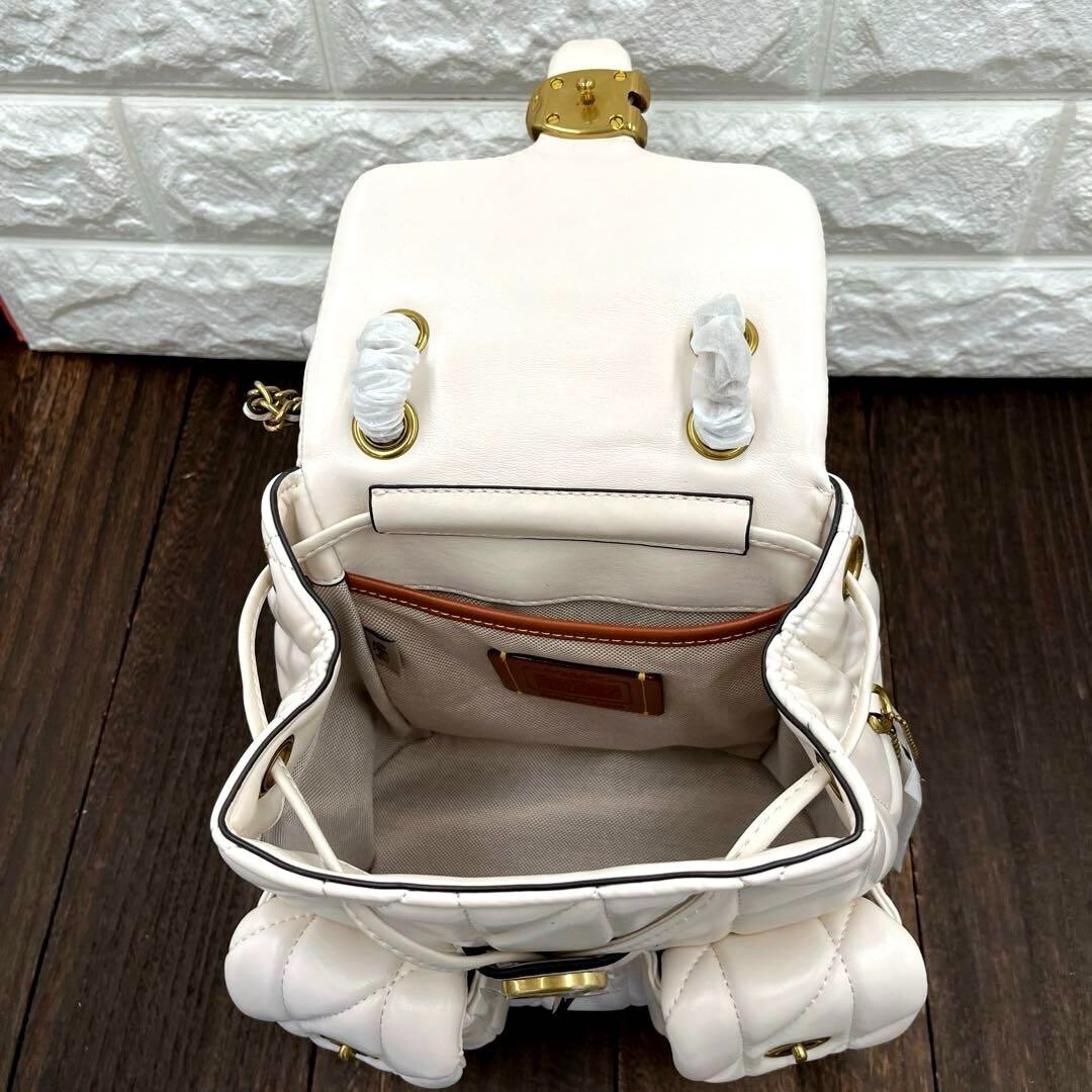 COACH Tabby Quilted Backpack Chalk CU076 outlet NEW F/S JPN COACH Tabby Quilted Backpack Chalk CU076 outlet NEW F/S JPN