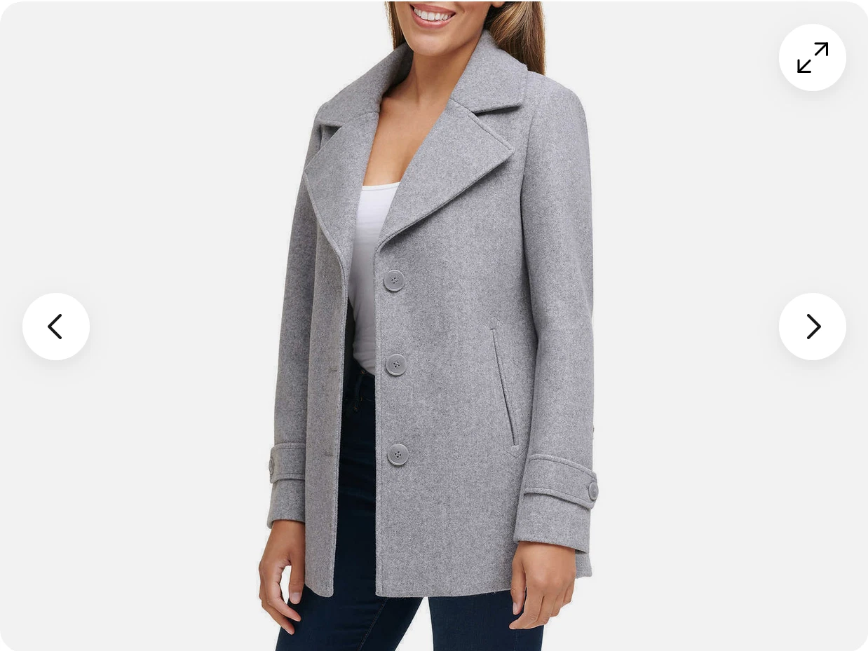 MARC NEW YORK ANDREW MARC WOMEN'S 3 BUTTON PEACOAT(LT GRAY XXL)NWT