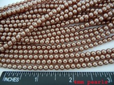 UnCommon Artistry Glass Pearl Beads Bulk Lot 100pcs 4mm -Cocoa