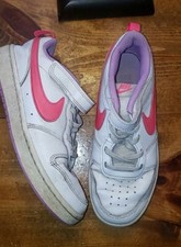 Nike Court Borough Low 2 White Pink Shoes BQ5451-111 Girl Size 3Y