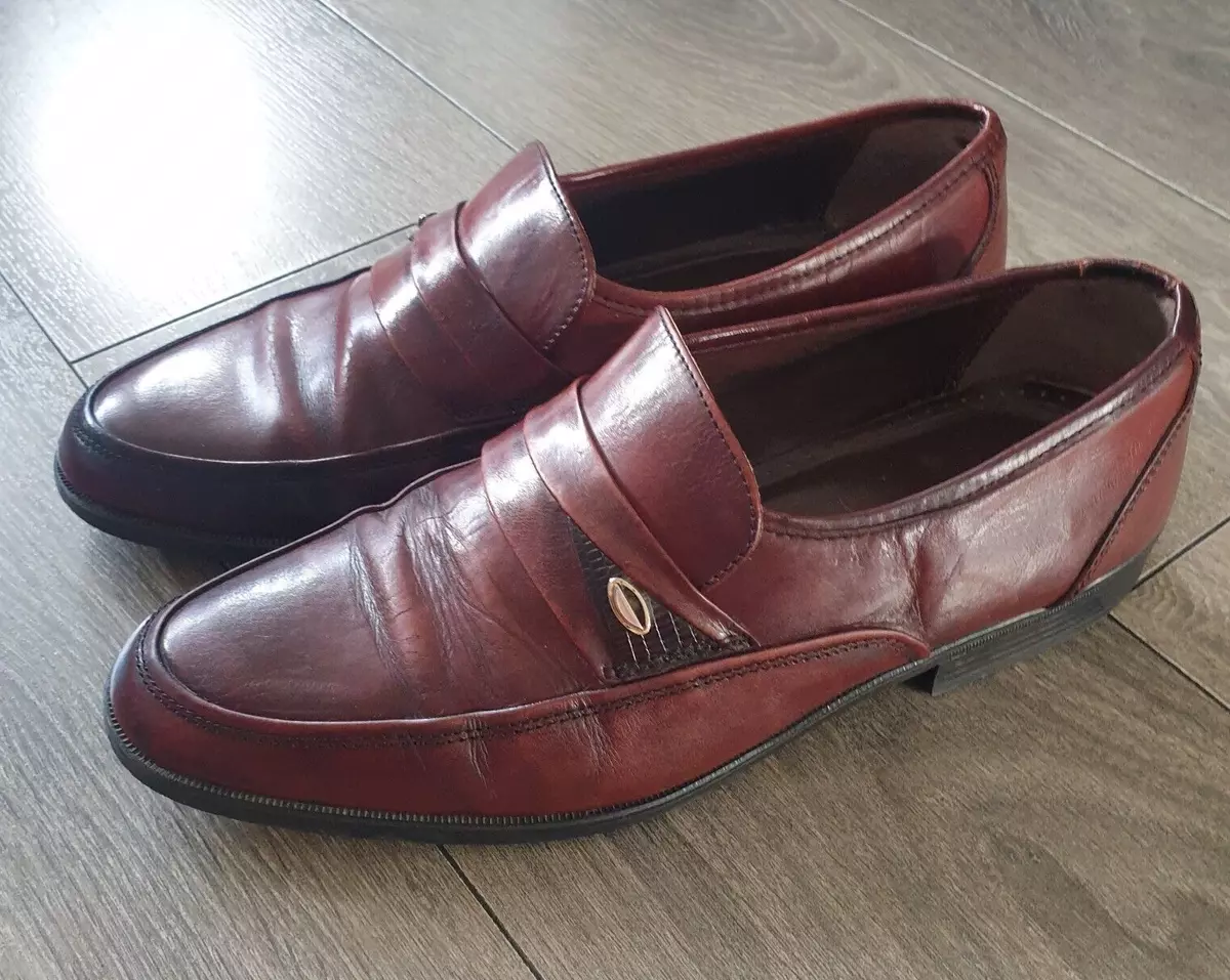 Vintage Mens Clarks Oxblood Shoes Size 9 Formal Smart Leather eBay