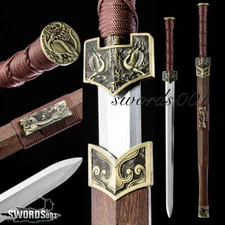 32" Chinese Han Jian Kung Fu Sword High Manganese Steel Blade Phoenix Fittings