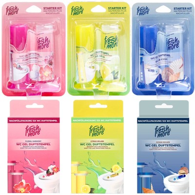 Fresh & More WC-Gel Duftstempel Starterset + 1x Nachfüllpack (2x 42ml)