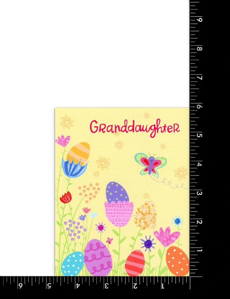 Cartão de Páscoa fofo PARA NETA, marca registrada de ovos de flor da primavera + envelope - Imagem 3 de 4