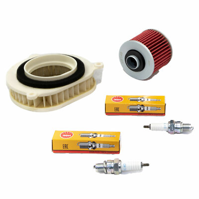 Kit Entretien Moto Yamaha XVS 125 Drag Star 2000-2004 - Filtre à Air + Filtre à Huile + Bougies NGK CR7HSA