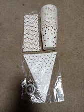 Rose Gold Spotty Paper Cups Straws And Bunting