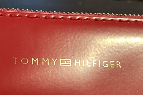 Tommy Hilfiger Red Patent Crossbody Purse Clutch With Gold Chain Classy - Picture 4 of 12